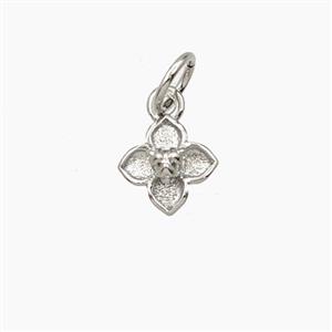 Copper Clover Pendant Platinum Plated, approx 7mm [FD28684]