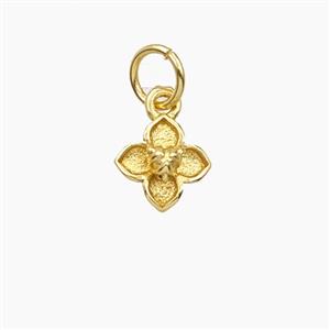 Copper Clover Pendant Gold Plated, approx 7mm [FD28685]