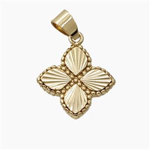 Copper Clover Pendant Gold Plated, approx 17mm [FD28693]