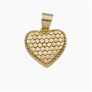 Copper Heart Pendant Gold Plated, approx 15mm [FD28694]