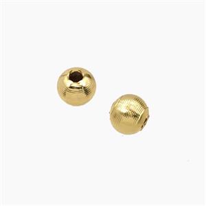 Copper Round Beads Ribbed Gold Plated, approx 6mm [FD28728]