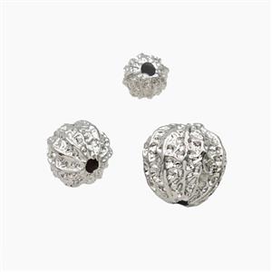 Copper Pumpkin Beads Platinum Plated, approx 10mm [FD28733-10MM]