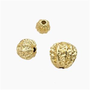 Copper Pumpkin Beads Gold Plated, approx 10mm [FD28734-10MM]