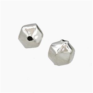 Copper Polyhedron Beads Platinum Plated, approx 10mm [FD28741]