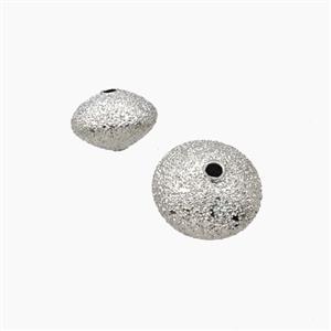 Copper Rondelle Beads Frosted Platinum Plated, approx 8-11.5mm [FD28749]