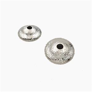 Copper Rondelle Beads Frosted Platinum Plated, approx 6-10mm [FD28751]