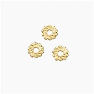 Copper Flower Beads Gold Plated, approx 5mm [FD28779]