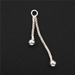 Copper Necklace Extender Shiny Silver, approx 20mm length [FD28780]