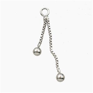 Copper Necklace Extender Platinum Plated, approx 20mm length [FD28781]