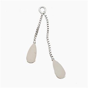 Copper Necklace Extender Platinum Plated, approx 35mm length [FD28784]