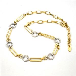 Copper Necklace Chain Gold Plated, approx 7mm, 11mm, 6-21mm, 40-45cm length [FD28792]