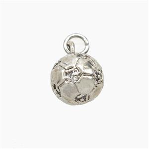 Copper Football Pendant Pave Zirconia Sports Platinum Plated, approx 10mm [FD28863]