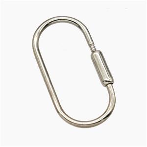 Copper Carabiner Clasp Platinum Plated, approx 25-50mm [FD28883]