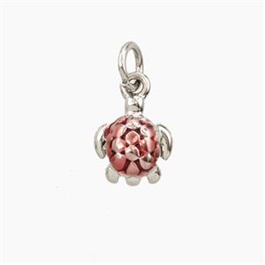 Copper Tortoise Pendant Painted Platinum Plated, approx 8-9mm [FD28932]