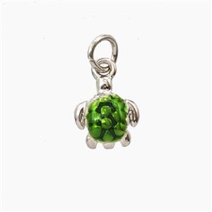 Copper Tortoise Pendant Painted Platinum Plated, approx 8-9mm [FD28933]