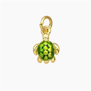 Copper Tortoise Pendant Painted Gold Plated, approx 8-9mm [FD28935]