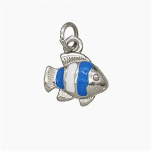 Copper Fish Pendant Enamel Platinum Plated, approx 9-12mm [FD28936]