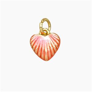 Copper Heart Pendant Painted Gold Plated, approx 9mm [FD28940]