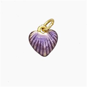Copper Heart Pendant Purple Painted Gold Plated, approx 9mm [FD28941]