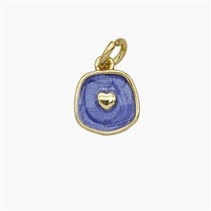 Copper Heart Pendant Lavender Enamel Gold Plated, approx 9mm [FD28953]