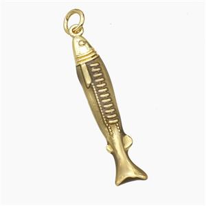 Copper Fish Pendant Painted Gold Plated, approx 5.5-30mm [FD28964]