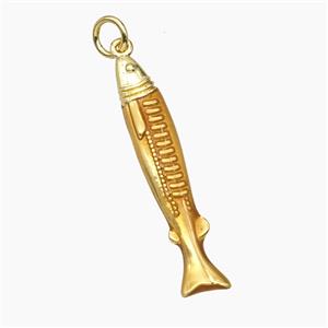 Copper Fish Pendant Painted Gold Plated, approx 5.5-30mm [FD28965]