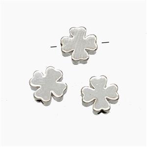 Copper Clover Beads Platinum Plated, approx 6mm [FD29005]