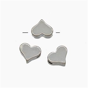 Copper Heart Beads Platinum Plated, approx 5-6mm [FD29007]