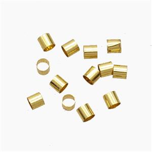 Copper Crimp Beads Gold Plated, approx 2mm [FD29015]
