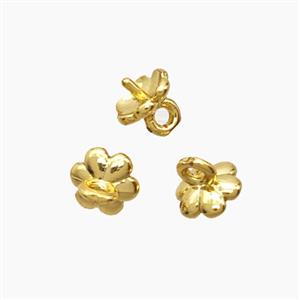 Copper Flower Bail Gold Plated, approx 6mm [FD29016]
