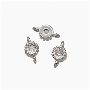 Copper Connector Pave Crystal Glass Platinum Plated, approx 4mm [FD29032]