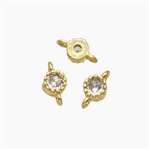 Copper Connector Pave Crystal Glass Gold Plated, approx 4mm [FD29033]