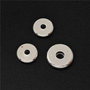 Copper Heishi Spacer Beads Shiny Silver, approx 4mm [FD29059-4MM]