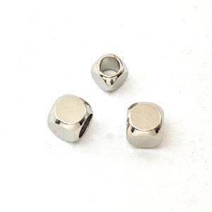 Copper Cube Beads Platinum Plated, approx 3mm [FD29063-3MM]