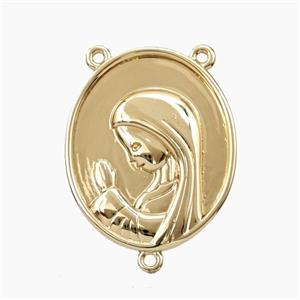 Copper Virgin Mary Connector Gold Plated, approx 18-22mm [FD29091]