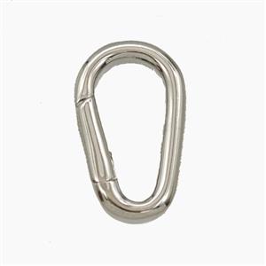 Copper Carabiner Clasp Platinum Plated, approx 12-20mm [FD29108]