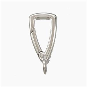 Copper Carabiner Clasp Platinum Plated, approx 9-17mm [FD29110]