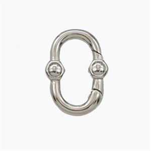 Copper Carabiner Clasp Platinum Plated, approx 11-15mm [FD29112]
