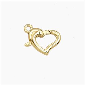 Copper Lobster Clasp Heart Gold Plated, approx 8-10mm [FD29115]