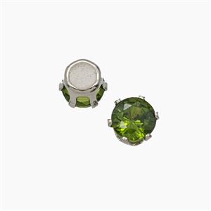Olive Cubic Zirconia Beads Prong-Set No-Hole, approx 5mm [FD29130]