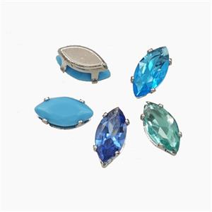 Cubic Zirconia Eye Beads Prong-Set No-Hole Mixed, approx 4-8mm [FD29154]