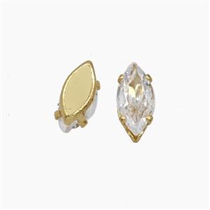 Clear Cubic Zirconia Eye Beads Prong-Set No-Hole, approx 4-8mm [FD29155]