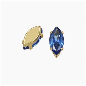 Skyblue Cubic Zirconia Eye Beads Prong-Set No-Hole, approx 4-8mm [FD29158]