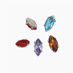 Cubic Zirconia Eye Beads Prong-Set No-HoleMixed, approx 3-6mm [FD29166]