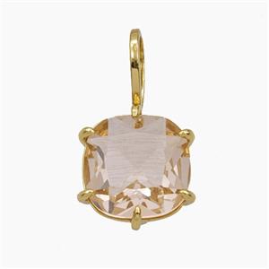 Crystal Glass Square Pendant, approx 13-22mm [FD29202]