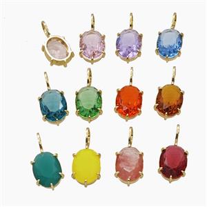 Crystal Glass Oval Pendant Mixed, approx 12-27mm [FD29228]