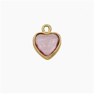 Lt.pink Crystal Glass Heart Pendant, approx 7mm [FD29230]