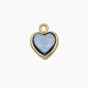 Blue Crystal Glass Heart Pendant, approx 7mm [FD29232]