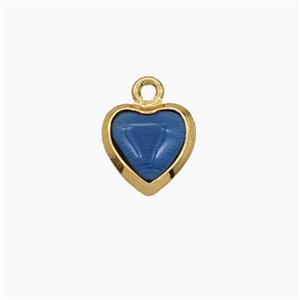 Blue Crystal Glass Heart Pendant, approx 7mm [FD29235]