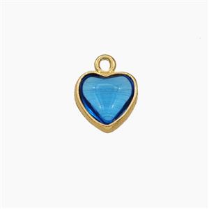 Blue Crystal Glass Heart Pendant, approx 7mm [FD29236]